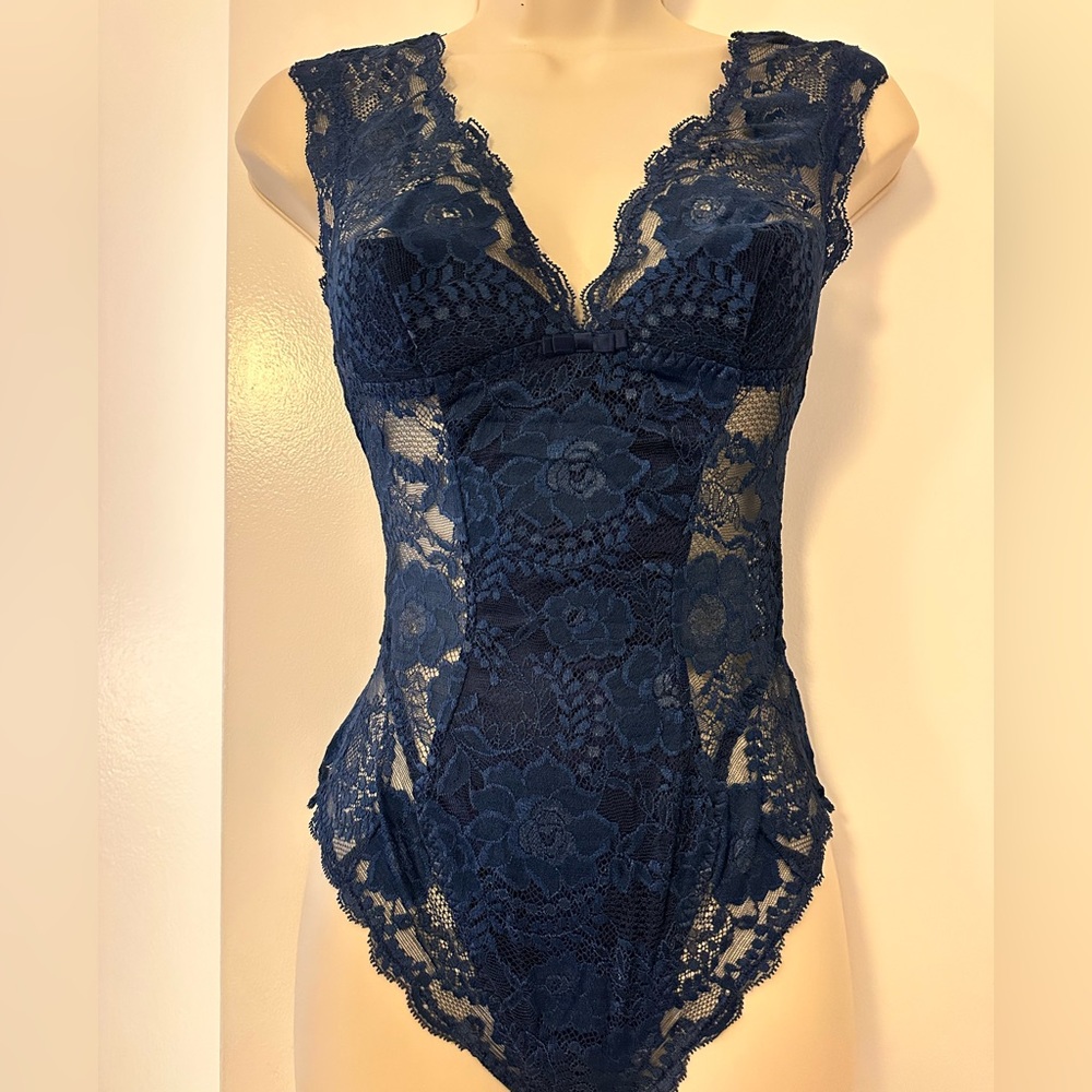 NWT La Perla Navy Blue Lace Bodysuit - Picture 5 of 10